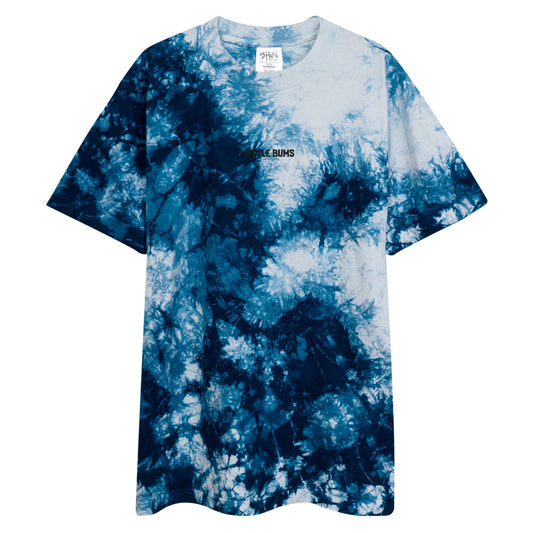 Embroidered Oversized Tie-Dye T-Shirt - Black